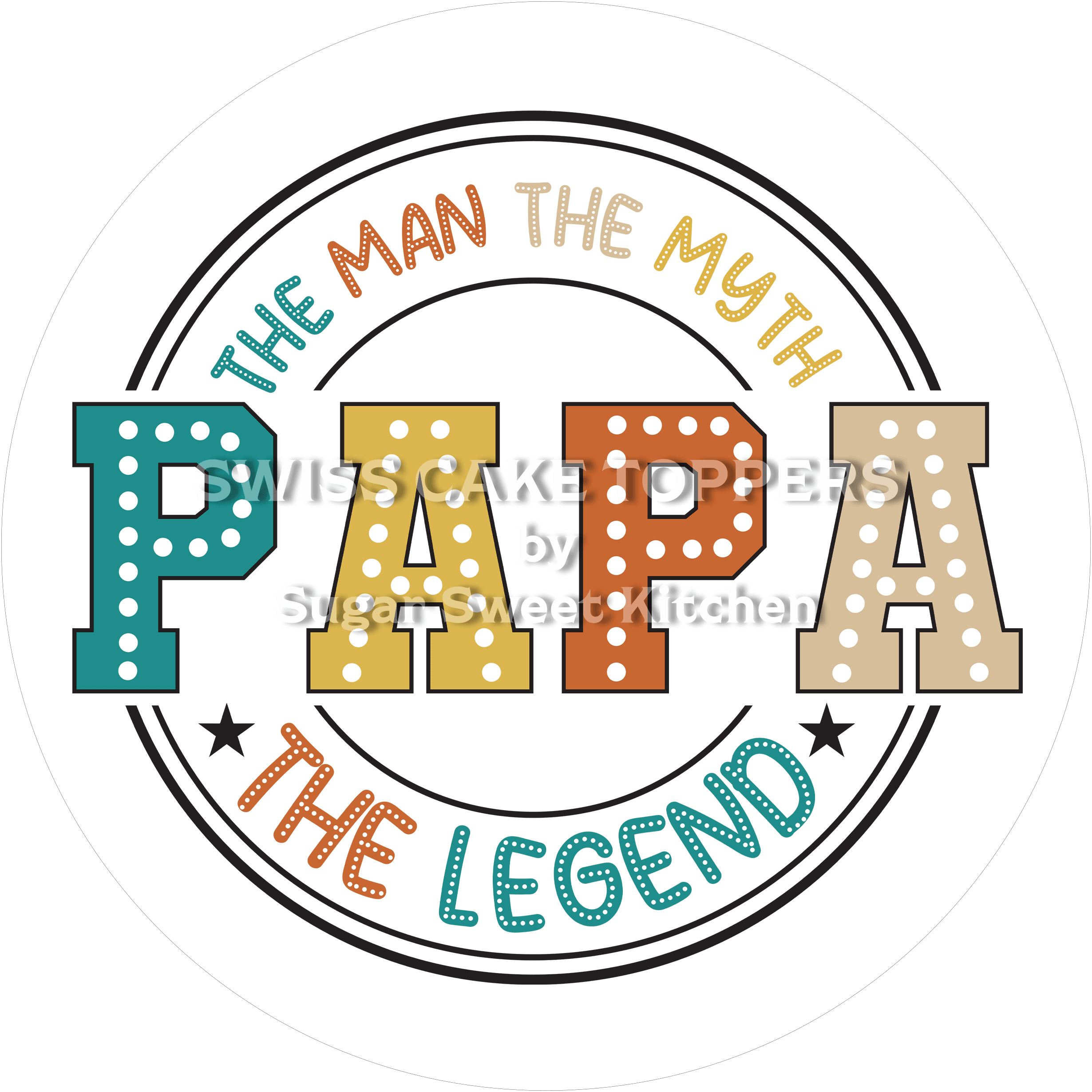 Toller Tortenaufleger zum Vatertag2 - personalisierbar - Fondant- Torten- & Cupcakeaufleger Sugar Sweet Kitchen