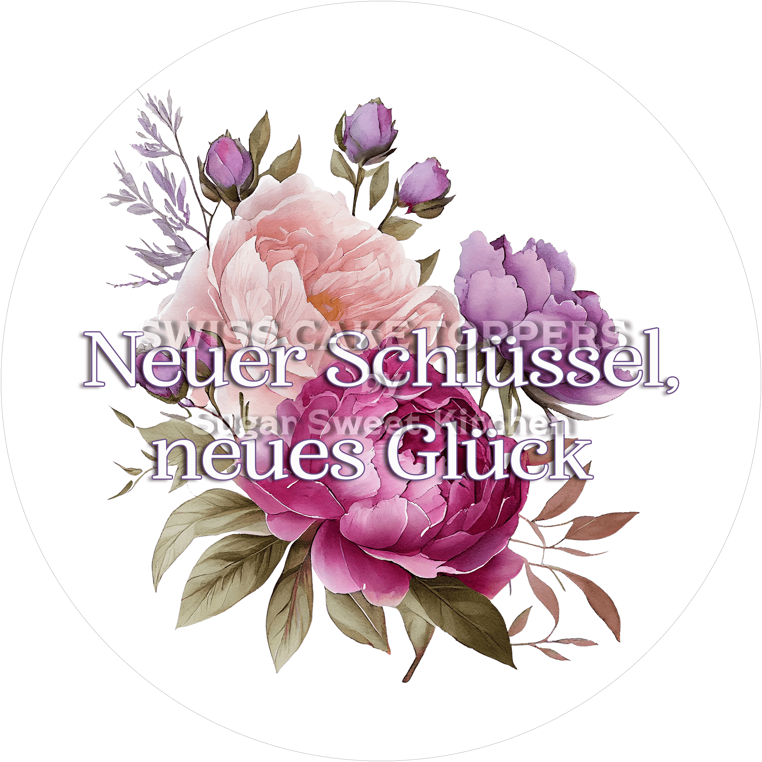 Toller Tortenaufleger zur Wohnungs-Einweihung - personalisierbar - Fondant- Torten- & Cupcakeaufleger Sugar Sweet