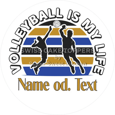 Toller Volleyball-Tortenaufleger10 mit Name od. Text