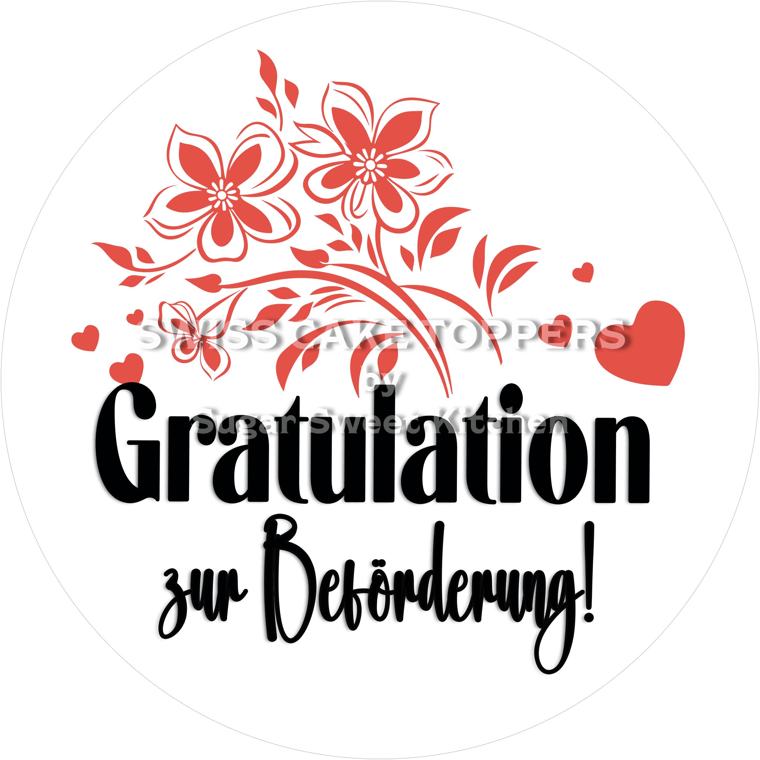 Top Tortenaufleger für berufliche Meilensteine - personalisierbar - Fondant- Torten- & Cupcakeaufleger Sugar Sweet