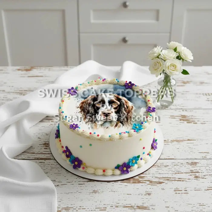Torteanufleger Hund 15 - essbar & personalisierbar - Fondant- Torten- Cupcakeaufleger Sugar Sweet Kitchen