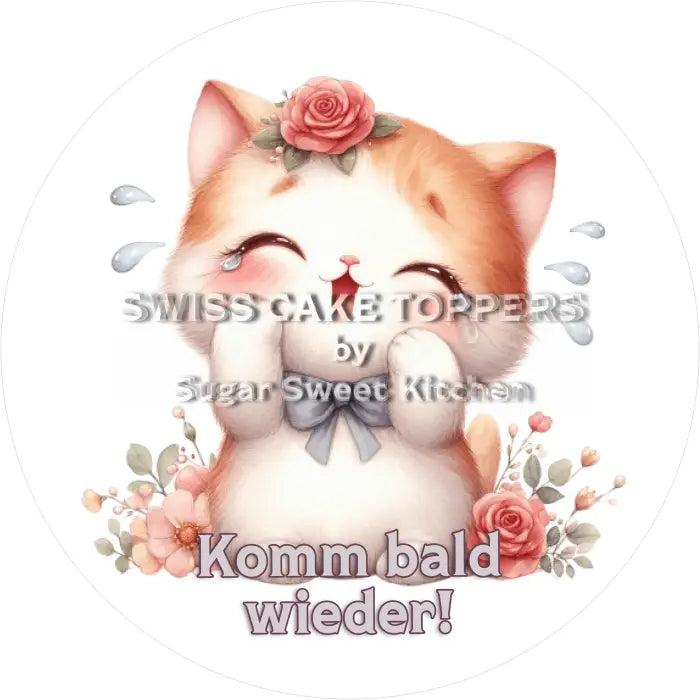 Tortenaufleger Abschied 06 - essbar & personalisierbar - Fondant- Torten- Cupcakeaufleger Sugar Sweet Kitchen