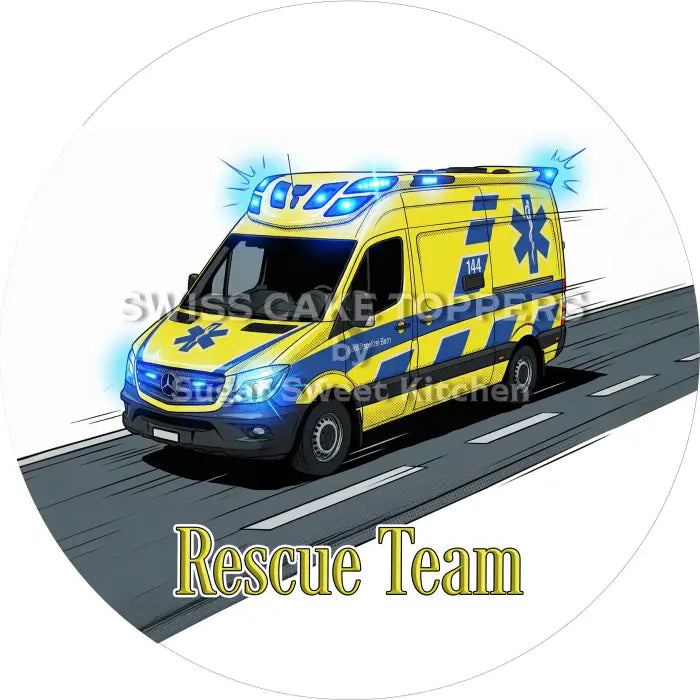 Tortenaufleger Ambulanz 04 - essbar & personalisierbar - Fondant- Torten- Cupcakeaufleger Sugar Sweet Kitchen