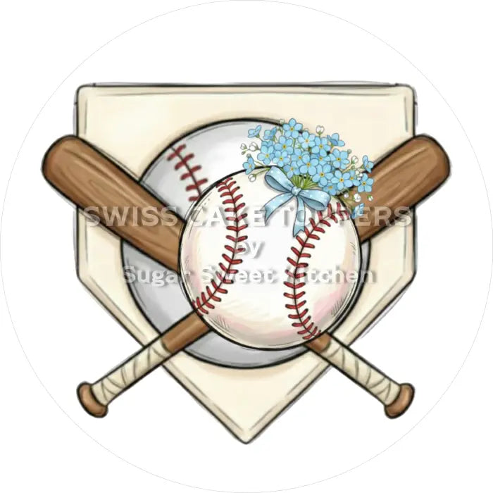 Tortenaufleger Baseball 01 - essbar & personalisierbar - Fondant- Torten- Cupcakeaufleger Sugar Sweet Kitchen