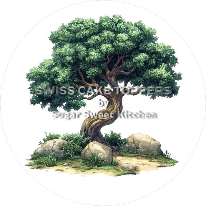Tortenaufleger Baum Natur 03 - essbar & personalisierbar - Fondant- Torten- Cupcakeaufleger Sugar Sweet Kitchen