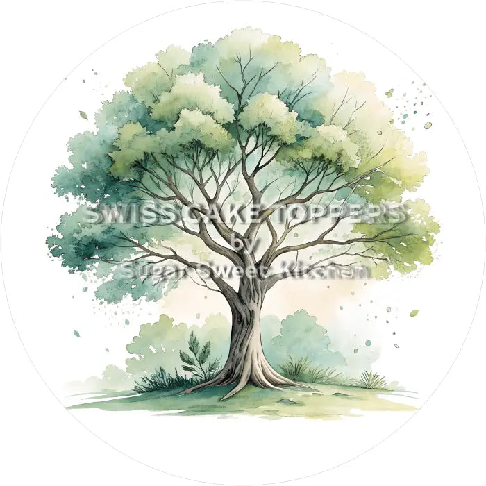 Tortenaufleger Baum Natur 05 - essbar & personalisierbar - Fondant- Torten- Cupcakeaufleger Sugar Sweet Kitchen