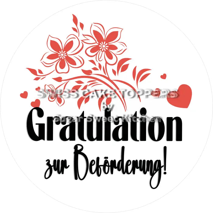 Tortenaufleger Beförderung 29 - essbar & personalisierbar - Fondant- Torten- Cupcakeaufleger Sugar Sweet Kitchen