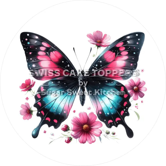 Tortenaufleger Blumen 07 - essbar & personalisierbar - Fondant- Torten- Cupcakeaufleger Sugar Sweet Kitchen