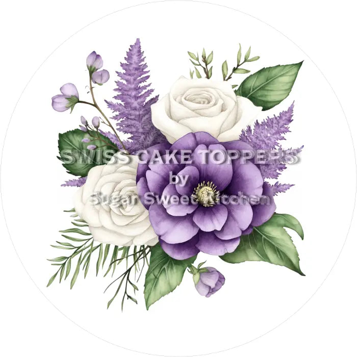 Tortenaufleger Blumen 12 - essbar & personalisierbar - Fondant- Torten- Cupcakeaufleger Sugar Sweet Kitchen