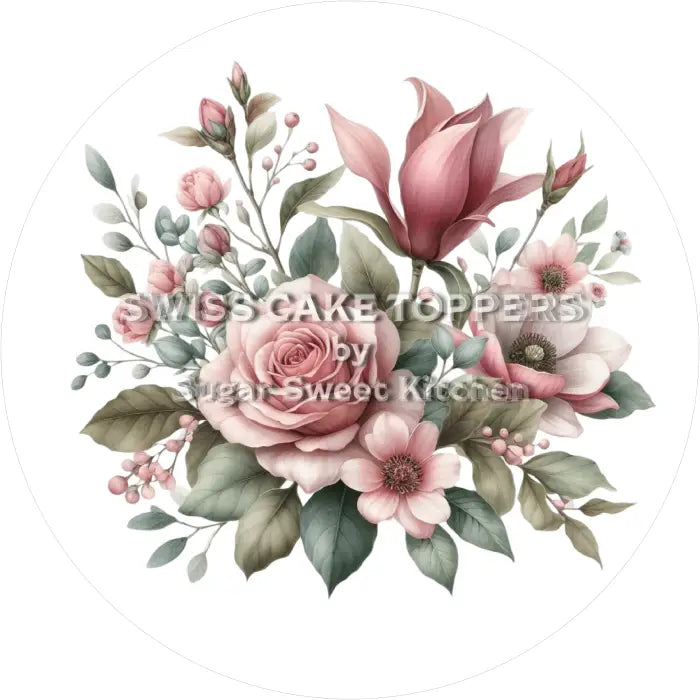 Tortenaufleger Blumen 23 - essbar & personalisierbar - Fondant- Torten- Cupcakeaufleger Sugar Sweet Kitchen