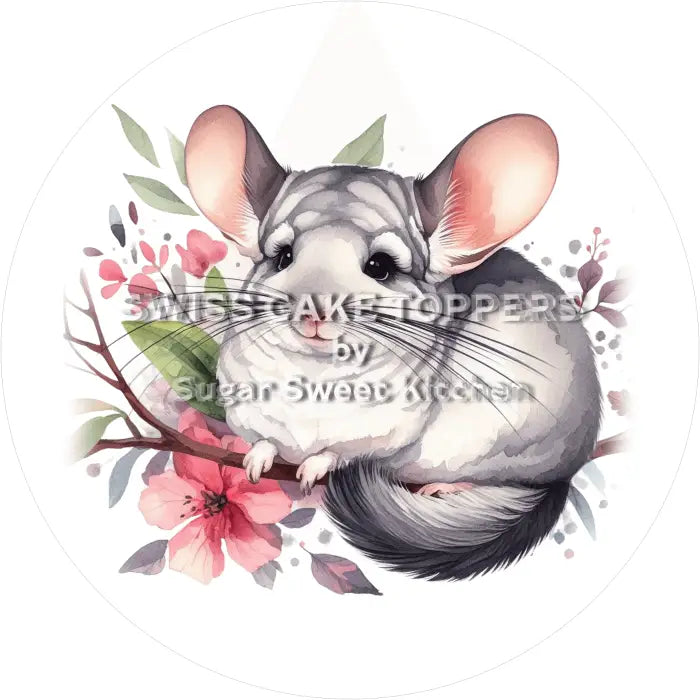 Tortenaufleger Chinchilla 02- essbar & personalisierbar - Fondant- Torten- Cupcakeaufleger Sugar Sweet Kitchen