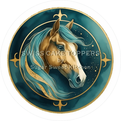Tortenaufleger-Chinesisches Sternzeichen Pferd5 - personalisierbar