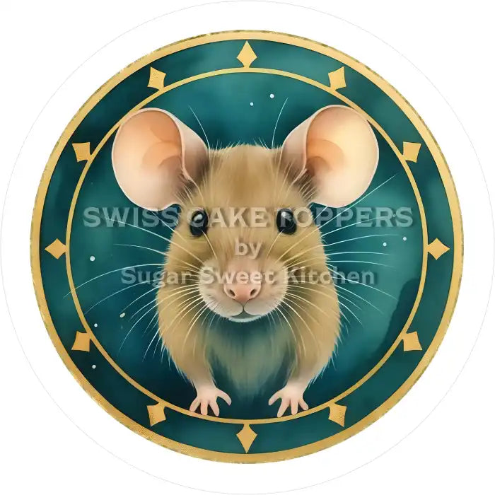 Tortenaufleger-Chinesisches Sternzeichen Ratte4 - personalisierbar - Fondant- Torten- & Cupcakeaufleger Sugar Sweet