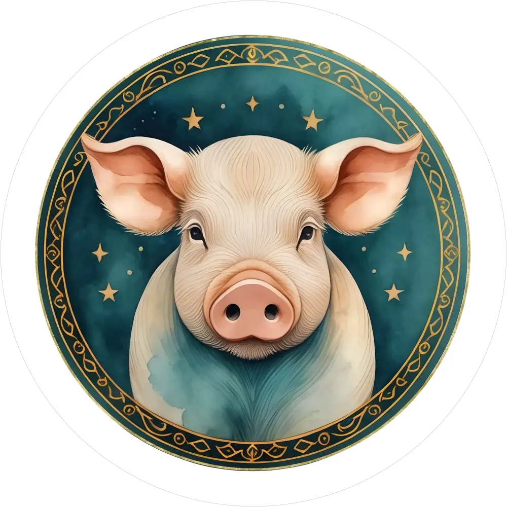 Tortenaufleger-Chinesisches Sternzeichen Schwein2 - personalisierbar - Fondant- Torten- & Cupcakeaufleger Sugar Sweet