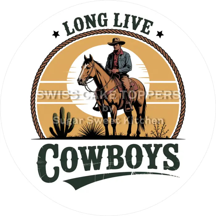 Tortenaufleger Cowboy 12 - essbar & personalisierbar - Fondant- Torten- Cupcakeaufleger Sugar Sweet Kitchen