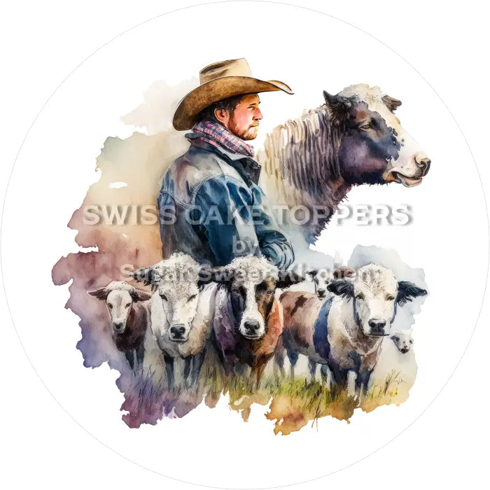 Tortenaufleger Cowboy 16 - essbar & personalisierbar - Fondant- Torten- Cupcakeaufleger Sugar Sweet Kitchen
