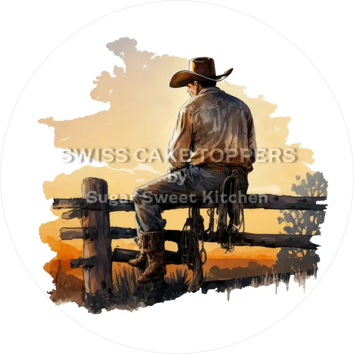 Tortenaufleger Cowboy 17 - essbar & personalisierbar - Fondant- Torten- Cupcakeaufleger Sugar Sweet Kitchen