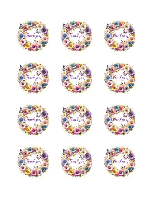 Tortenaufleger Danke Thank You 01 - essbar & personalisierbar - Fondant- Torten- Cupcakeaufleger Sugar Sweet Kitchen