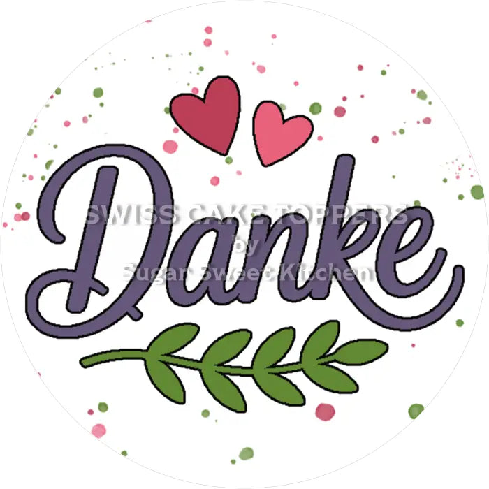 Tortenaufleger Danke Thank You 07 - essbar & personalisierbar - Fondant- Torten- Cupcakeaufleger Sugar Sweet Kitchen