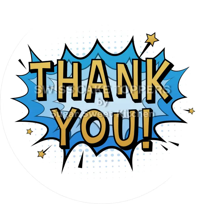 Tortenaufleger Danke Thank You 08 - essbar & personalisierbar - Fondant- Torten- Cupcakeaufleger Sugar Sweet Kitchen