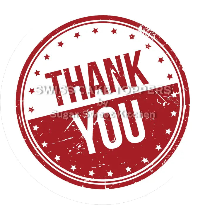 Tortenaufleger Danke Thank You 10 - essbar & personalisierbar - Fondant- Torten- Cupcakeaufleger Sugar Sweet Kitchen