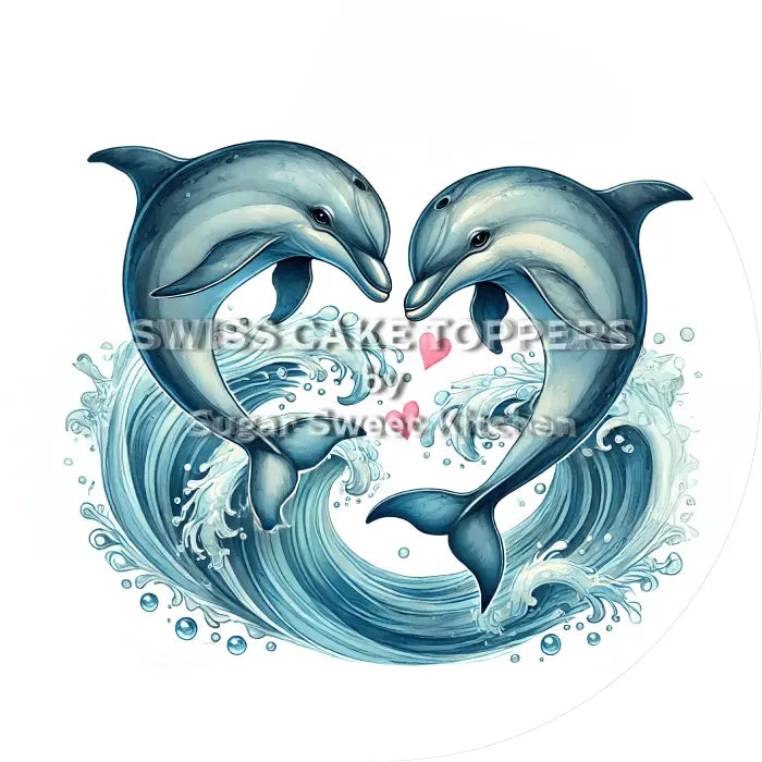 Tortenaufleger Delfin 01 - essbar & personalisierbar - Fondant- Torten- Cupcakeaufleger Sugar Sweet Kitchen