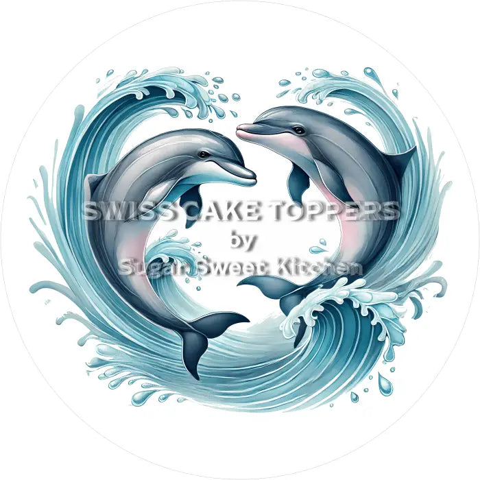 Tortenaufleger Delfin 03 - essbar & personalisierbar - Fondant- Torten- Cupcakeaufleger Sugar Sweet Kitchen