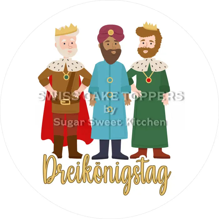 Tortenaufleger Dreikönigstag 02 - essbar & personalisierbar - Fondant- Torten- Cupcakeaufleger Sugar Sweet Kitchen