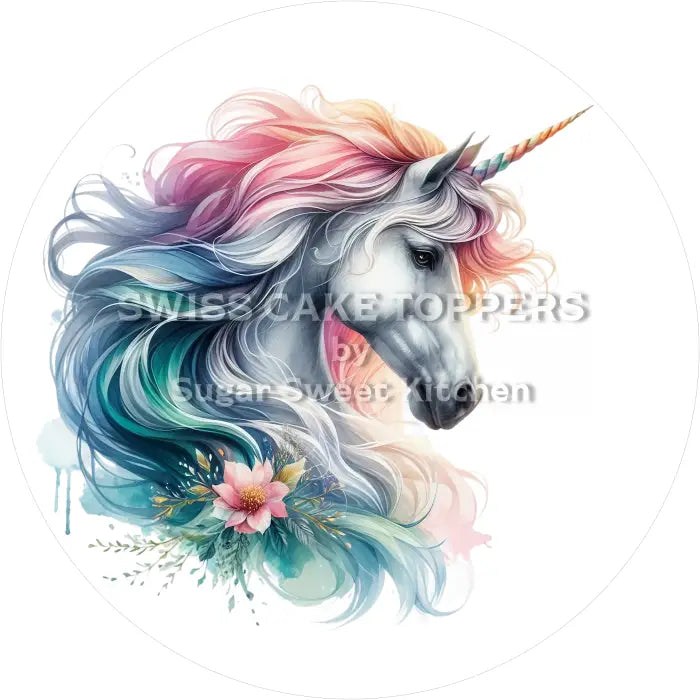 Tortenaufleger Einhorn 13 - essbar & personalisierbar - Fondant- Torten- Cupcakeaufleger Sugar Sweet Kitchen