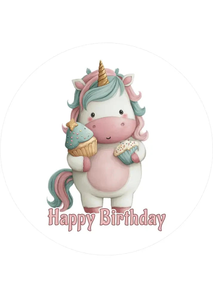 Tortenaufleger Einhorn18 - personalisierbar - Fondant- Torten- & Cupcakeaufleger Sugar Sweet Kitchen