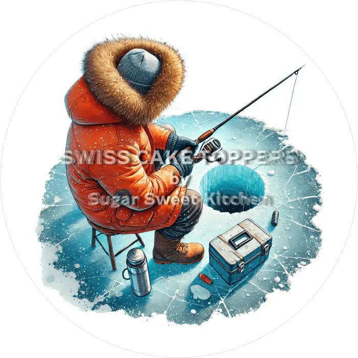 Tortenaufleger Eisfischen 01 - essbar & personalisierbar - Fondant- Torten- Cupcakeaufleger Sugar Sweet Kitchen
