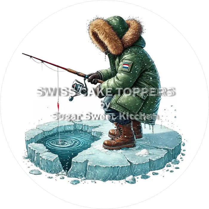 Tortenaufleger Eisfischen 02 - essbar & personalisierbar - Fondant- Torten- Cupcakeaufleger Sugar Sweet Kitchen