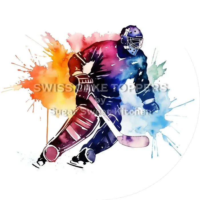 Tortenaufleger Eishockey 01 - essbar & personalisierbar - Fondant- Torten- Cupcakeaufleger Sugar Sweet Kitchen
