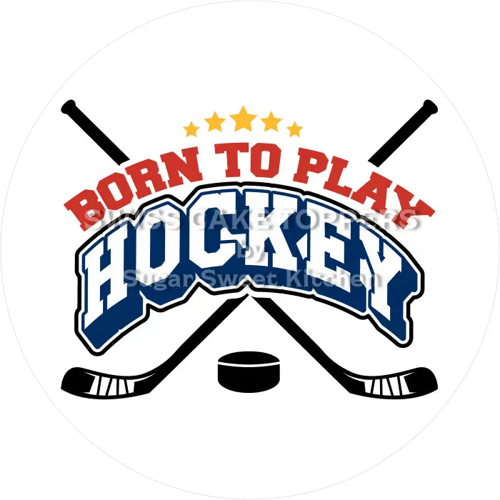 Tortenaufleger Eishockey 03 - essbar & personalisierbar - Fondant- Torten- Cupcakeaufleger Sugar Sweet Kitchen