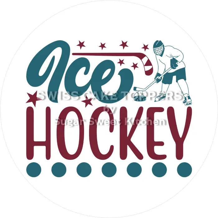 Tortenaufleger Eishockey 05 - essbar & personalisierbar - Fondant- Torten- Cupcakeaufleger Sugar Sweet Kitchen