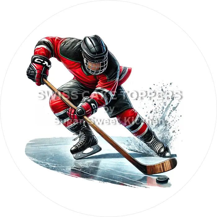 Tortenaufleger Eishockey 08 - essbar & personalisierbar - Fondant- Torten- Cupcakeaufleger Sugar Sweet Kitchen