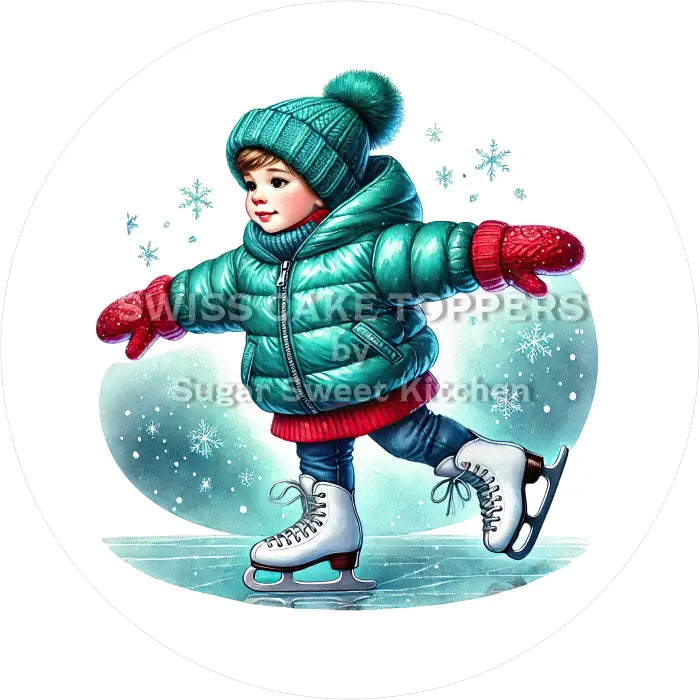 Tortenaufleger Eiskunstlauf 01 - essbar & personalisierbar - Fondant- Torten- Cupcakeaufleger Sugar Sweet Kitchen
