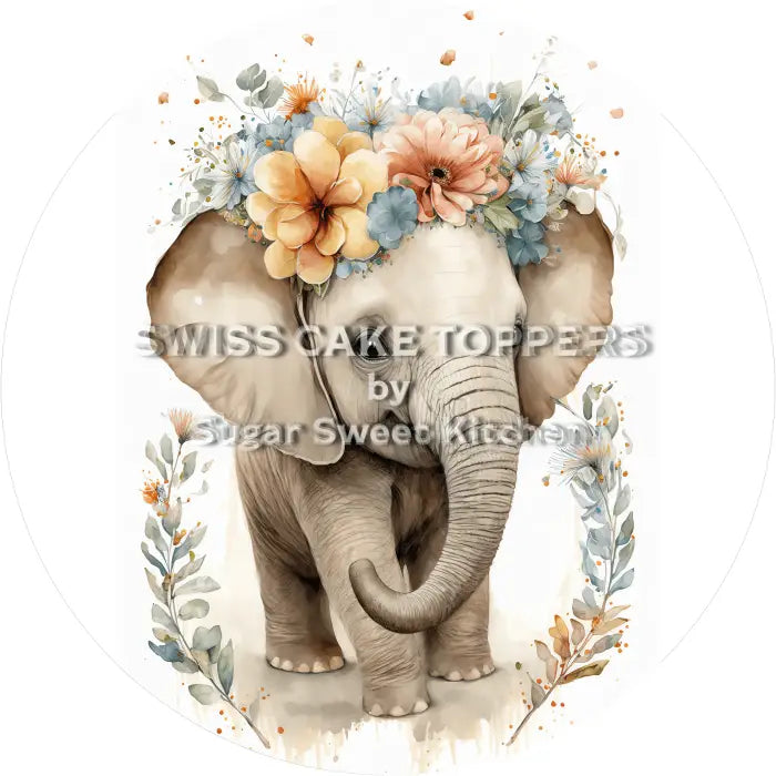 Tortenaufleger Elefant 03 - essbar & personalisierbar - Fondant- Torten- Cupcakeaufleger Sugar Sweet Kitchen