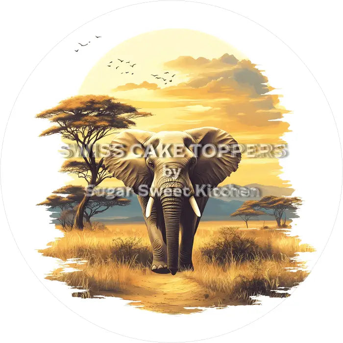 Tortenaufleger Elefant 04 - essbar & personalisierbar - Fondant- Torten- Cupcakeaufleger Sugar Sweet Kitchen