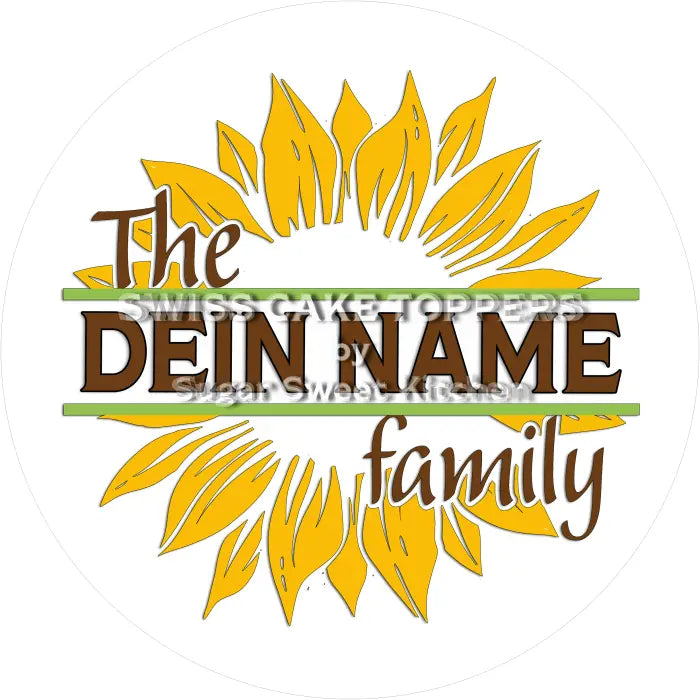 Tortenaufleger Familienname 03 - essbar & personalisierbar - Fondant- Torten- Cupcakeaufleger Sugar Sweet Kitchen