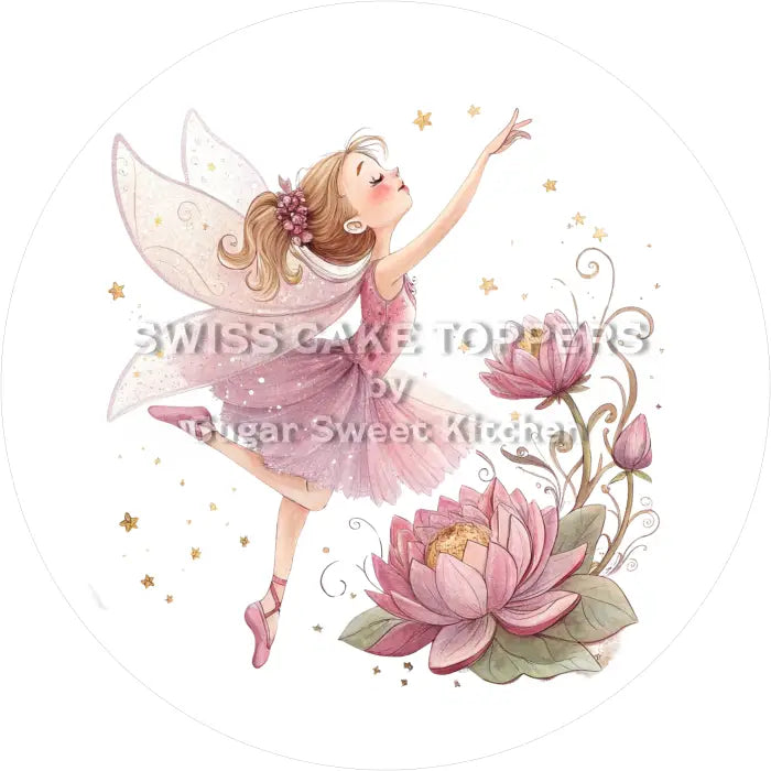 Tortenaufleger Fee 04 - essbar & personalisierbar - Fondant- Torten- Cupcakeaufleger Sugar Sweet Kitchen