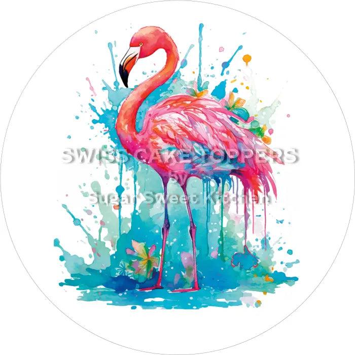 Tortenaufleger Flamingo 01 - essbar & personalisierbar - Fondant- Torten- Cupcakeaufleger Sugar Sweet Kitchen