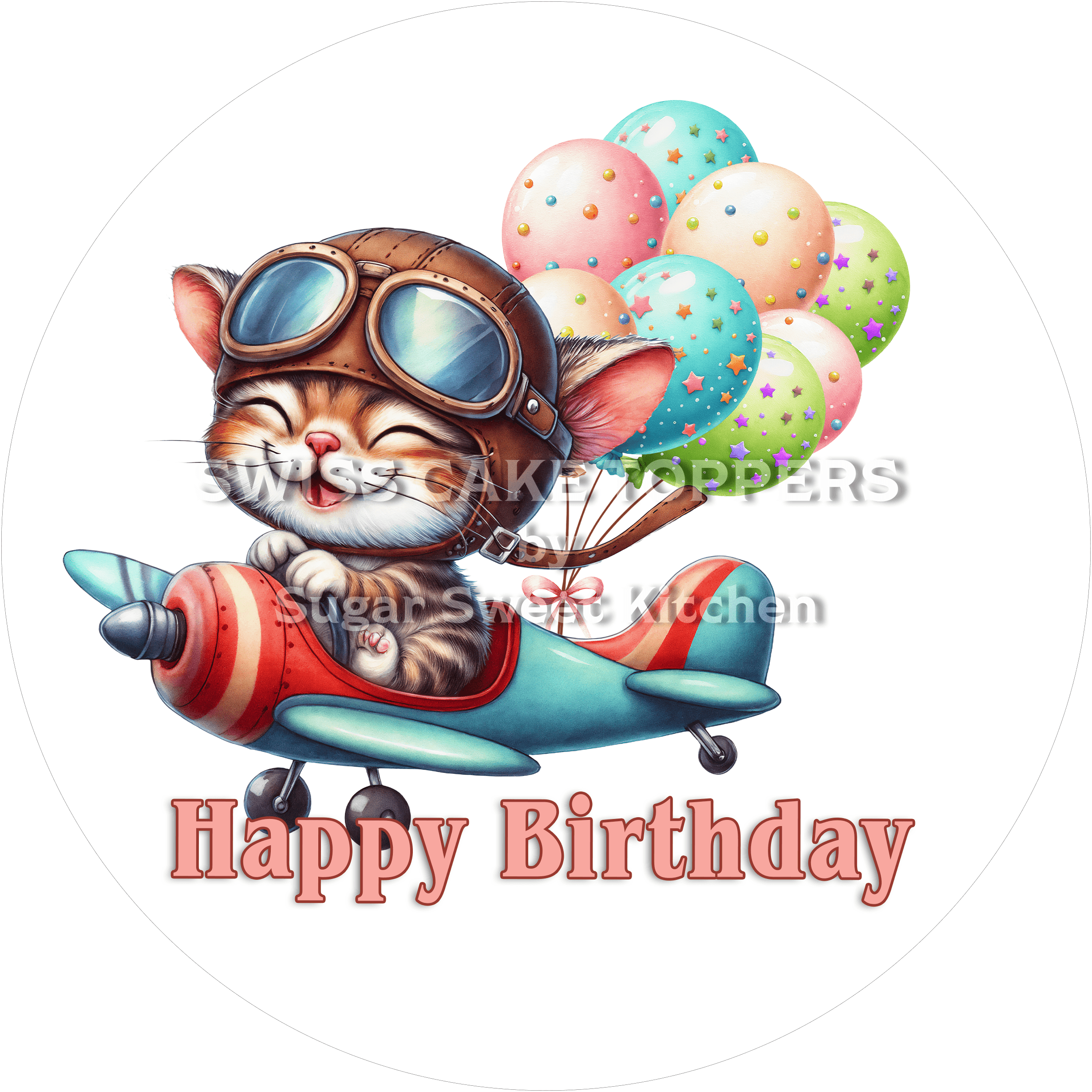 Tortenaufleger Flugzeug1 - personalisierbar - Fondant- Torten- & Cupcakeaufleger Sugar Sweet Kitchen