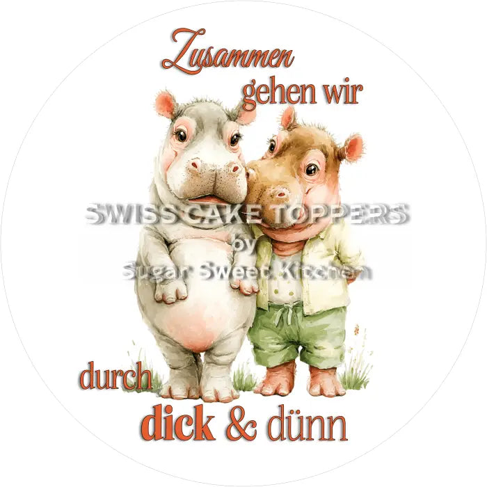 Tortenaufleger Freunde 03 - essbar & personalisierbar - Fondant- Torten- Cupcakeaufleger Sugar Sweet Kitchen