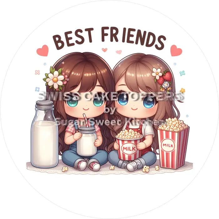 Tortenaufleger Freunde 11 - essbar & personalisierbar - Fondant- Torten- Cupcakeaufleger Sugar Sweet Kitchen