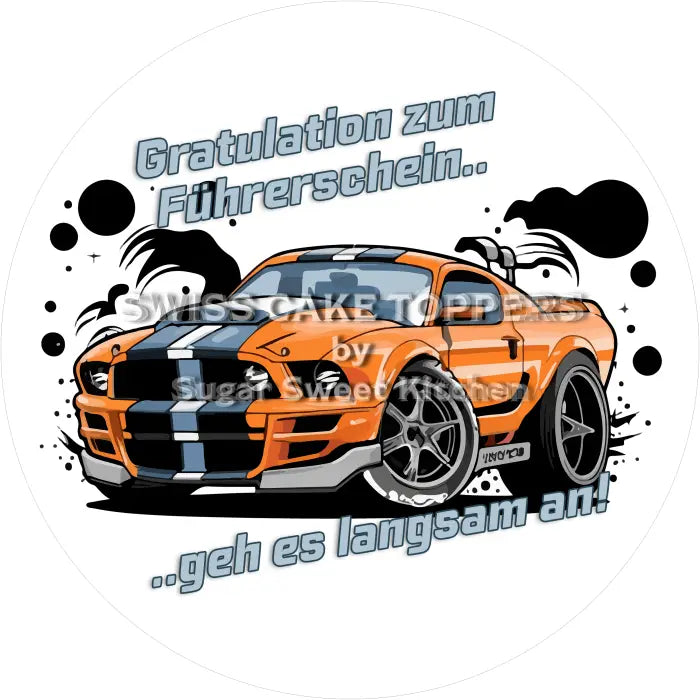 Tortenaufleger Führerschein 05 - essbar & personalisierbar - Fondant- Torten- Cupcakeaufleger Sugar Sweet Kitchen
