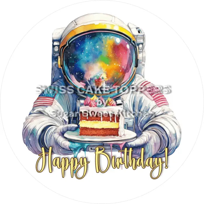 Tortenaufleger Geburtstag Astronaut 01 - essbar & personalisierbar - Fondant- Torten- Cupcakeaufleger Sugar Sweet
