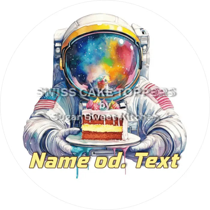 Tortenaufleger Geburtstag Astronaut 01 - mit Namen/Text - Fondant- Torten- & Cupcakeaufleger Sugar Sweet Kitchen