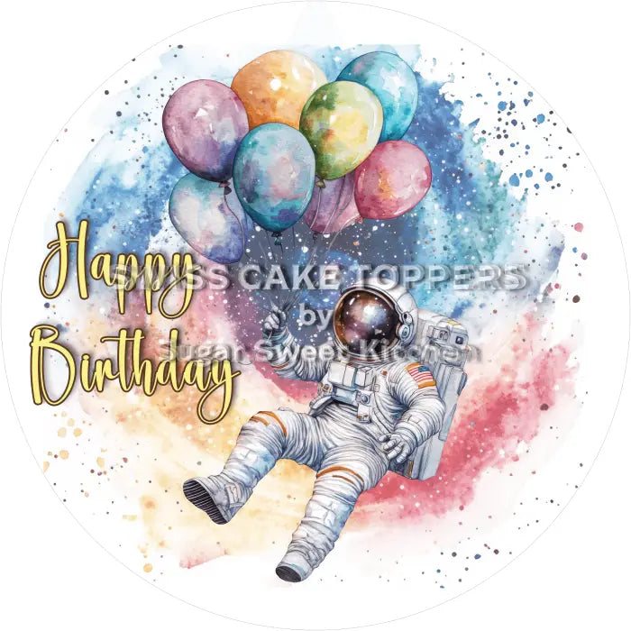Tortenaufleger Geburtstag Astronaut 02 - essbar & personalisierbar - Fondant- Torten- Cupcakeaufleger Sugar Sweet