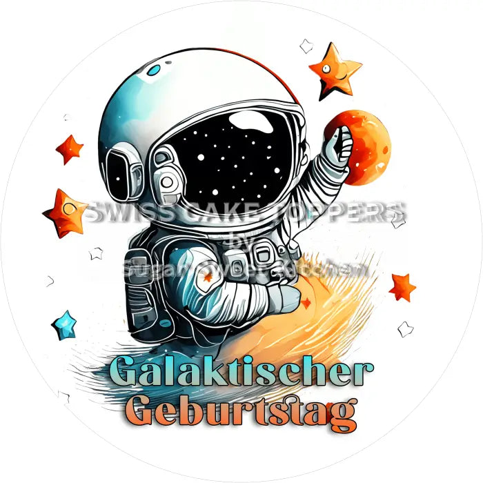 Tortenaufleger Geburtstag Astronaut 06 - essbar & personalisierbar - Fondant- Torten- Cupcakeaufleger Sugar Sweet